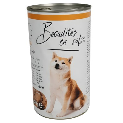Lata Bocaditos en Salsa con Buey 1.230g | Pack Ahorro Perro Adulto