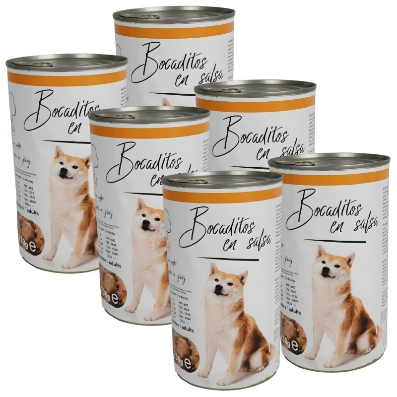 Lata Bocaditos en Salsa con Buey 1.230g | Pack Ahorro Perro Adulto