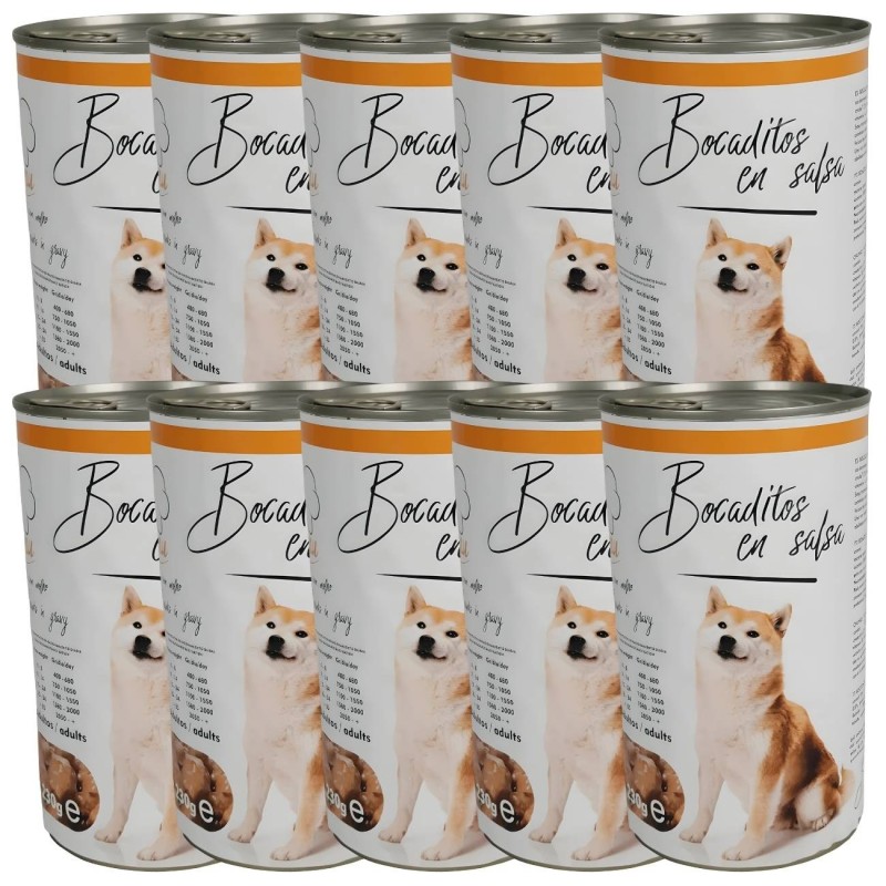 Lata Bocaditos en Salsa con Buey 1.230g | Pack Ahorro Perro Adulto