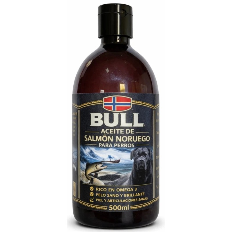 Bull Aceite de Salmón Noruego para Perros y Gatos | 250ml, 500ml y 1L