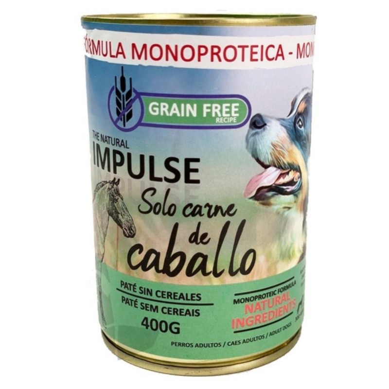 Lata Paté Impulse Caballo 97% | Alimento Húmedo Monoproteico e Hipoalergénico 400g