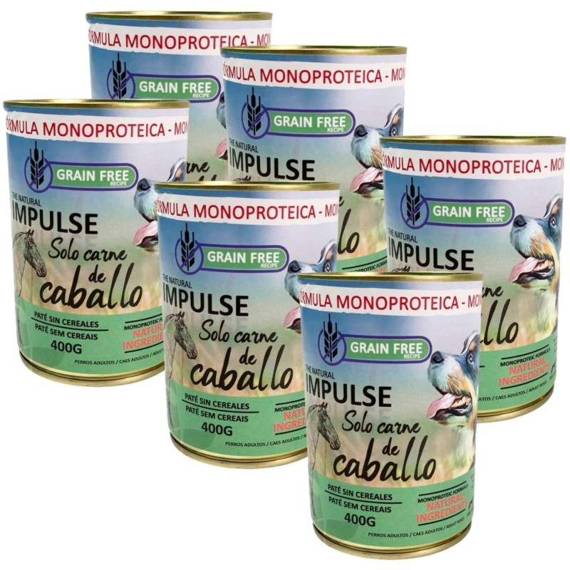 Lata Paté Impulse Caballo 97% | Alimento Húmedo Monoproteico e Hipoalergénico 400g