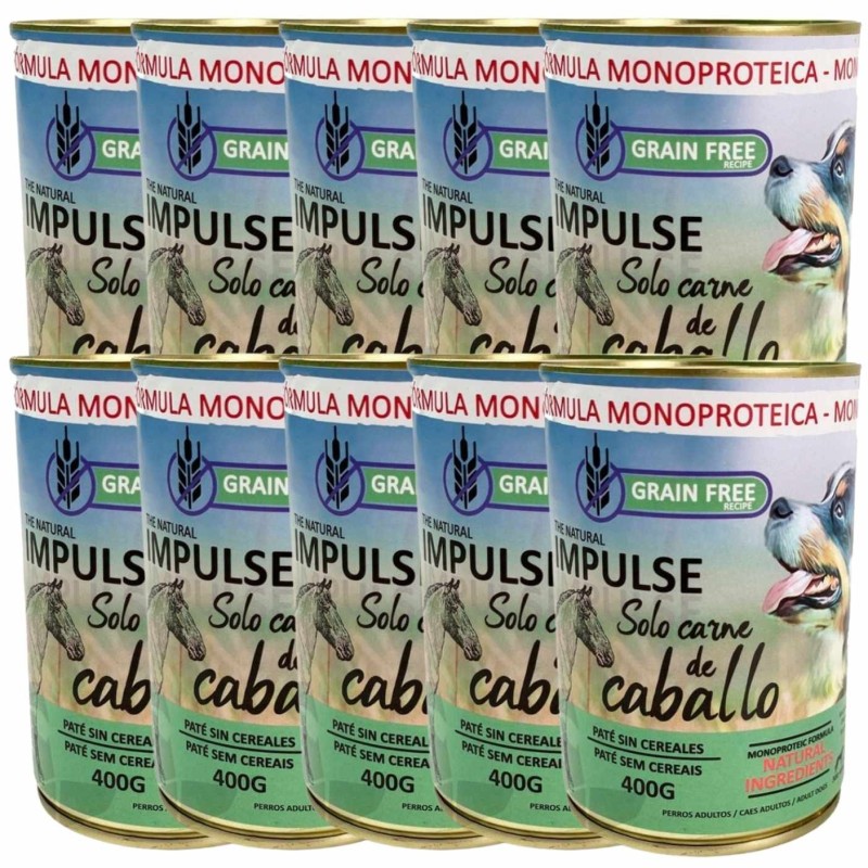 Lata Paté Impulse Caballo 97% | Alimento Húmedo Monoproteico e Hipoalergénico 400g