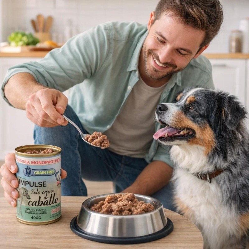 Lata Paté Impulse Caballo 97% | Alimento Húmedo Monoproteico e Hipoalergénico 400g