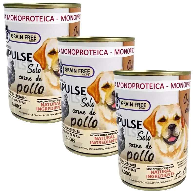 Lata Paté Impulse Pollo 97% | Alimento Húmedo Monoproteico e Hipoalergénico 400g