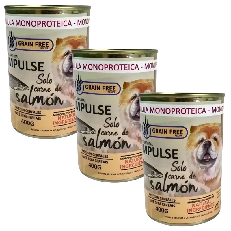 Impulse Salmón 97% | Comida Húmeda Monoprotéica para Perros