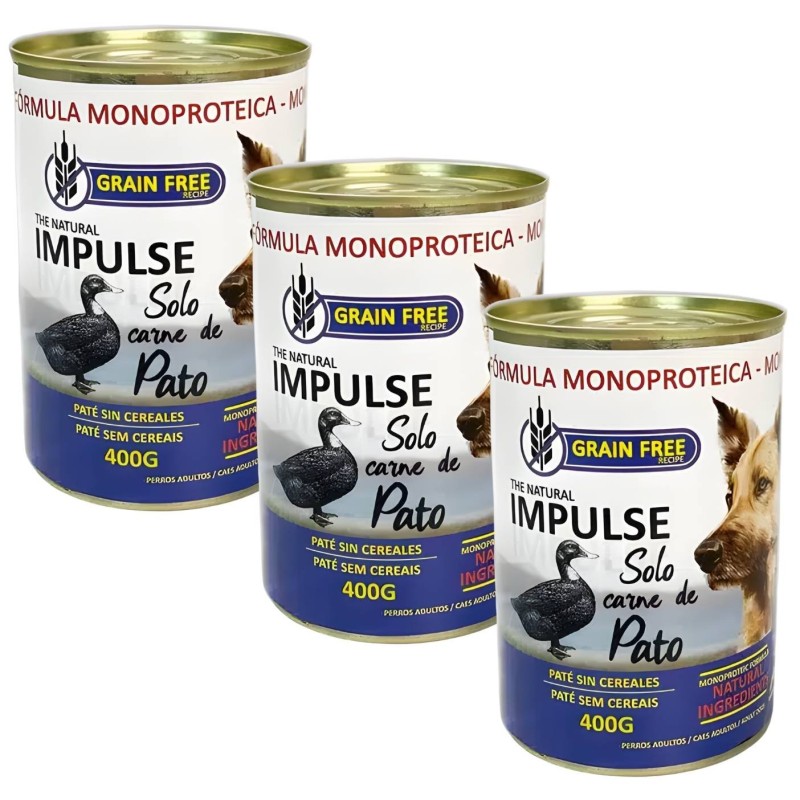 Impulse Pato 97% | Comida Húmeda Monoprotéica y Sin Cereales