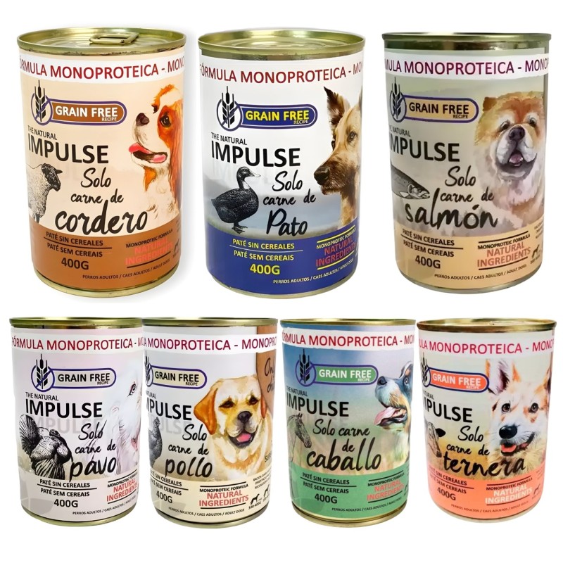 Pack 10 Latas Impulse 97% Carne | Comida Húmeda Natural Perros