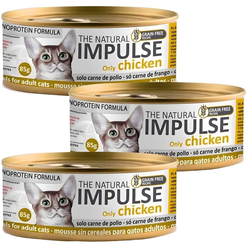 Impulse Gatos Pollo 85g | Comida Húmeda Natural y Sin Cereales