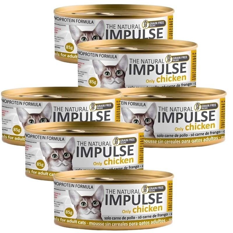 Impulse Gatos Pollo 85g | Comida Húmeda Natural y Sin Cereales