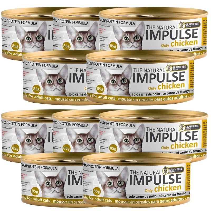 Impulse Gatos Pollo 85g | Comida Húmeda Natural y Sin Cereales
