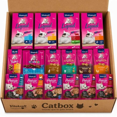 Pack Vitakraft Gatos: 22 Snacks y Comida Húmeda Variada | Oferta Degustación