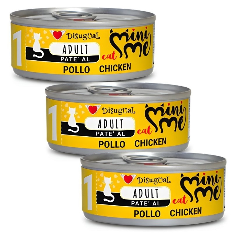 Disugual Mini-me Adulto Pollo 85g | Comida Húmeda Natural Gatos