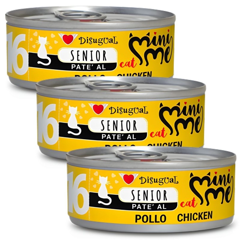 Disugual Mini-me Senior 16 Pollo 85g | Comida Húmeda Gatos Senior