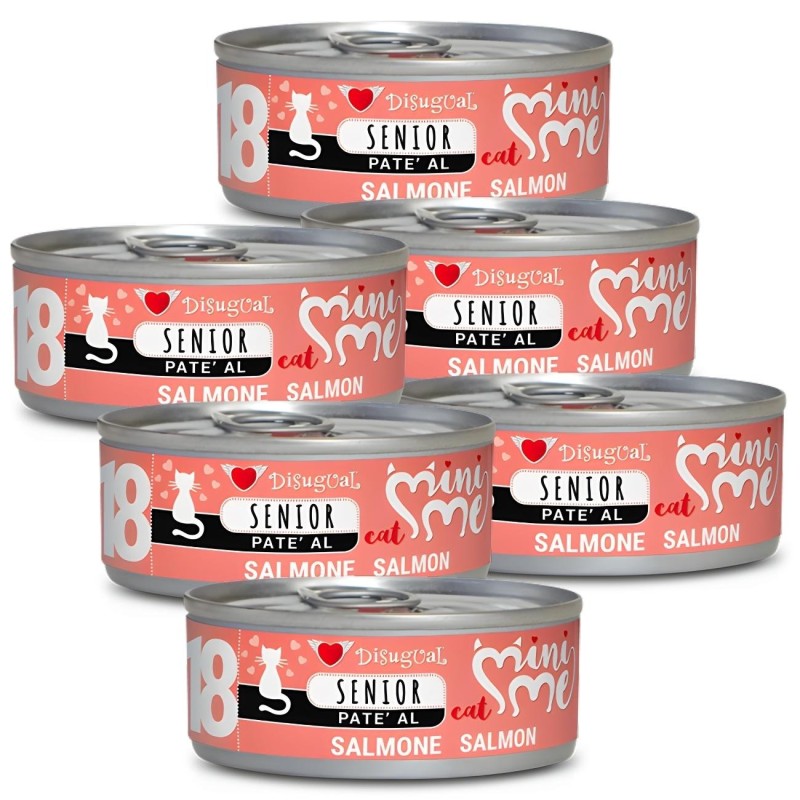 Disugual Mini-me Senior 18 Salmón 85g | Comida Húmeda Gatos +7 años
