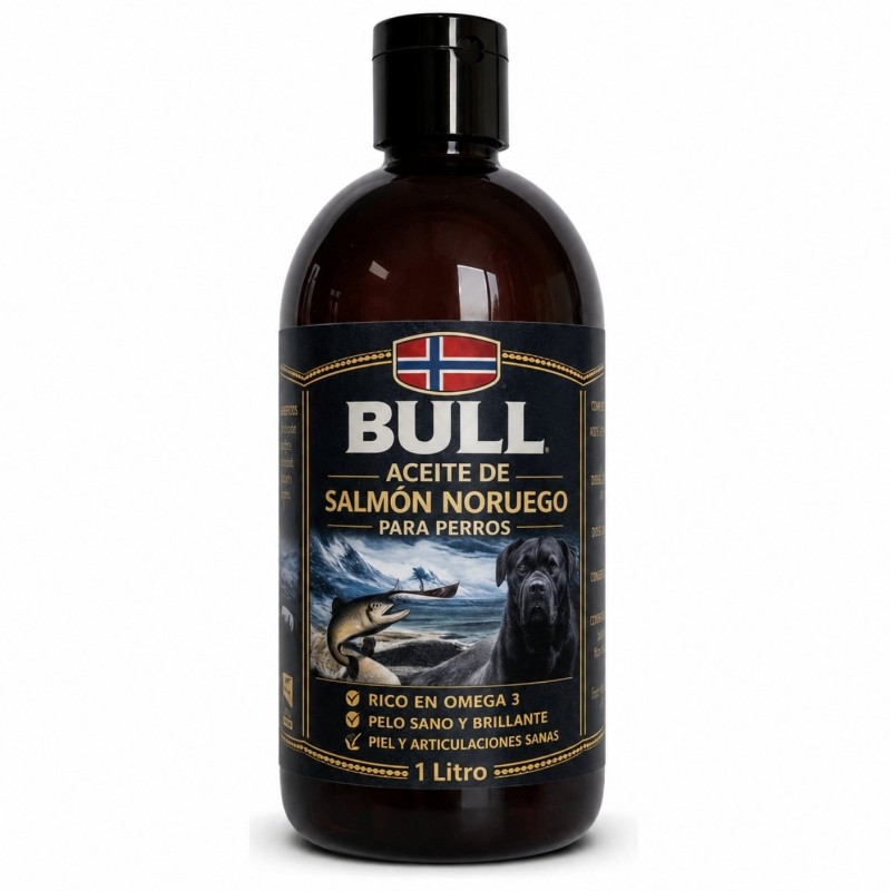 Bull Aceite de Salmón Noruego para Perros y Gatos | 250ml, 500ml y 1L