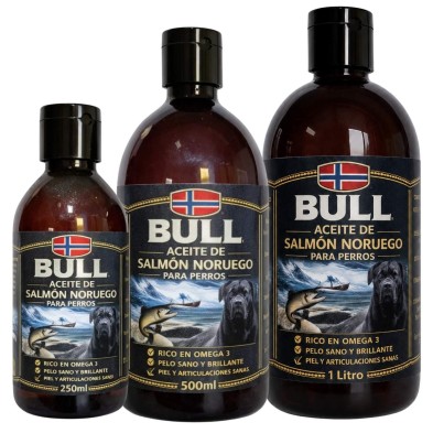 Bull Aceite de Salmón Noruego para Perros y Gatos | 250ml, 500ml y 1L