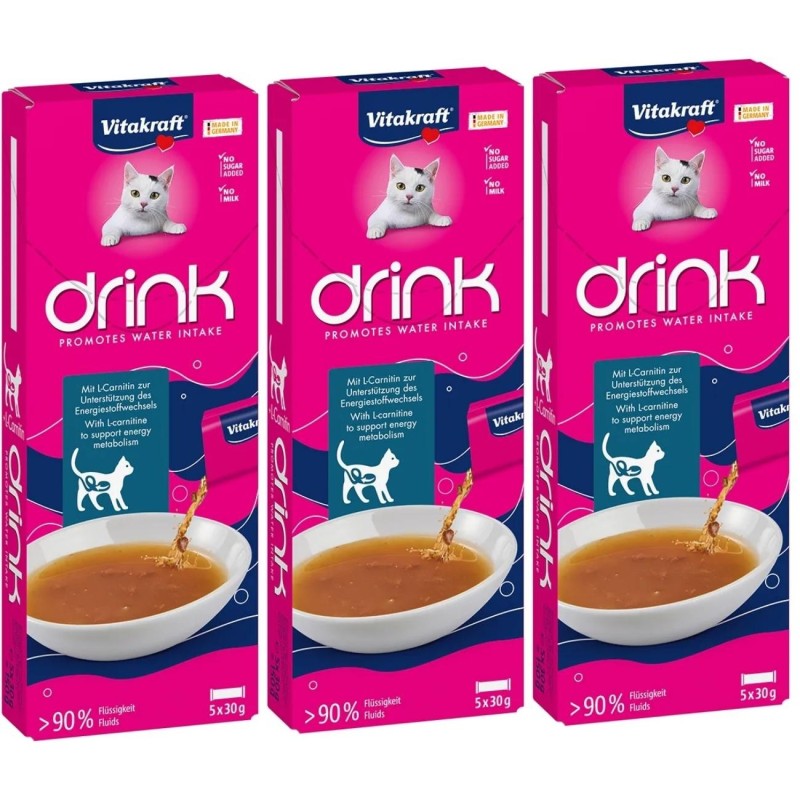 Snack Líquido Vitakraft Vita Drink Gatos | Bebida Hidratante con L-Carnitina