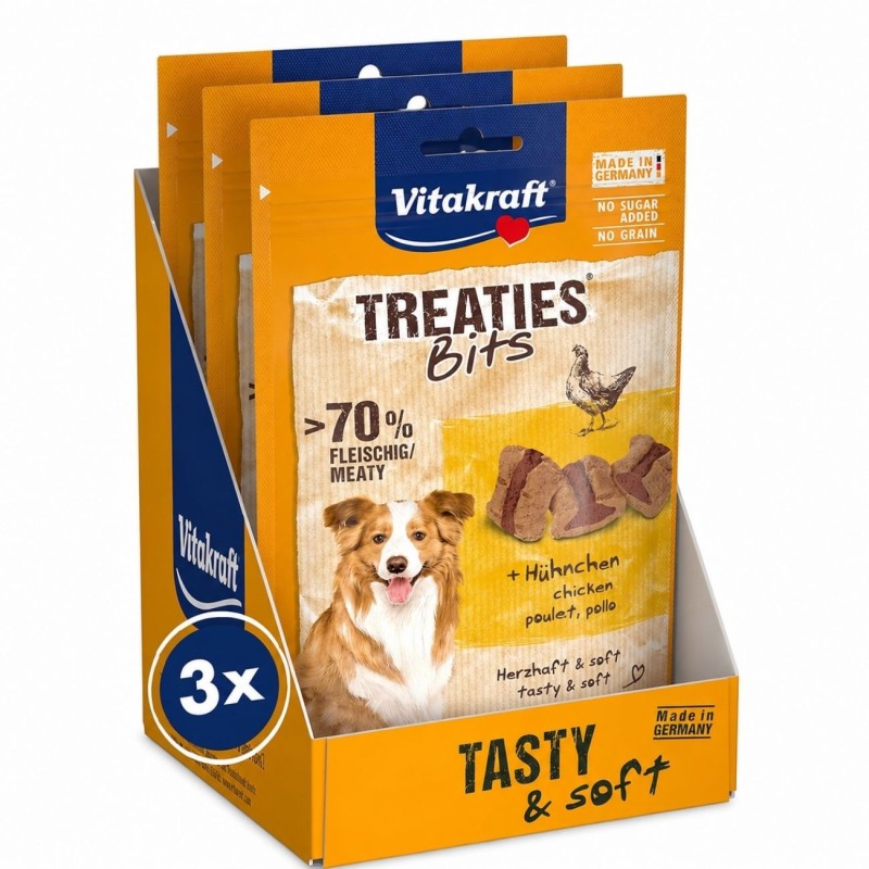 Vitakraft Treaties Bits de Pollo 120g | Premios Sabrosos para Perros