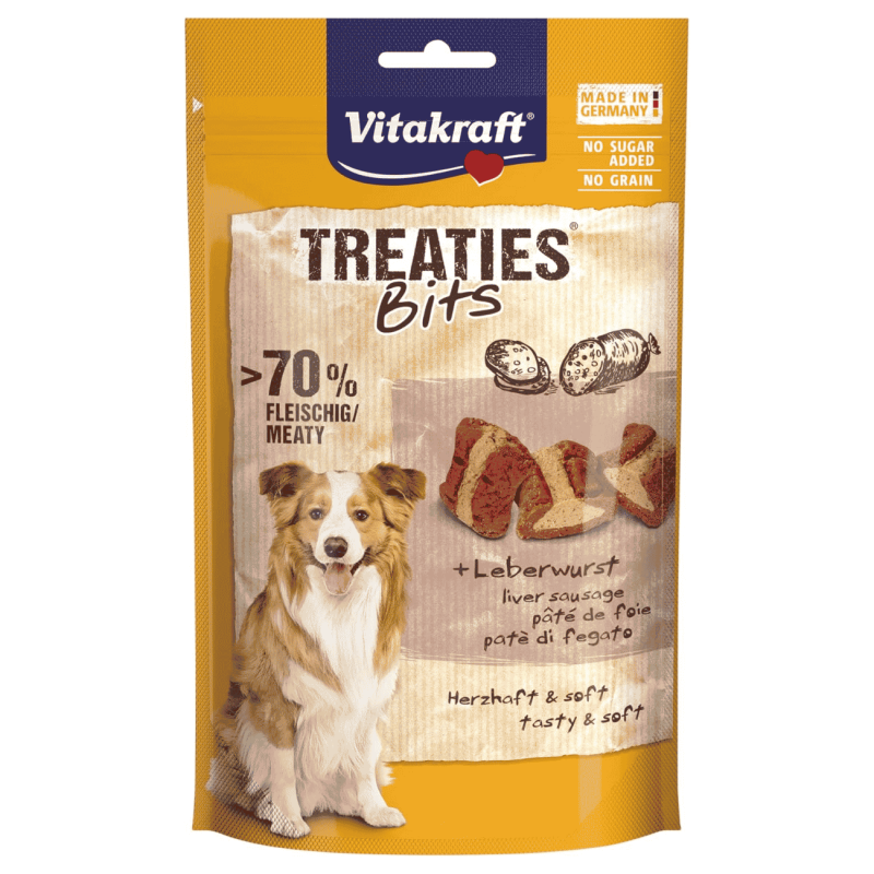 Vitakraft Treaties Bits con Paté de Hígado 120g | Premios Jugosos para Perros