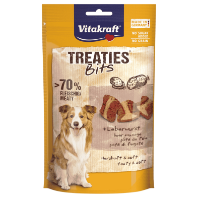 Vitakraft Treaties Bits con Paté de Hígado 120g | Premios Jugosos para Perros