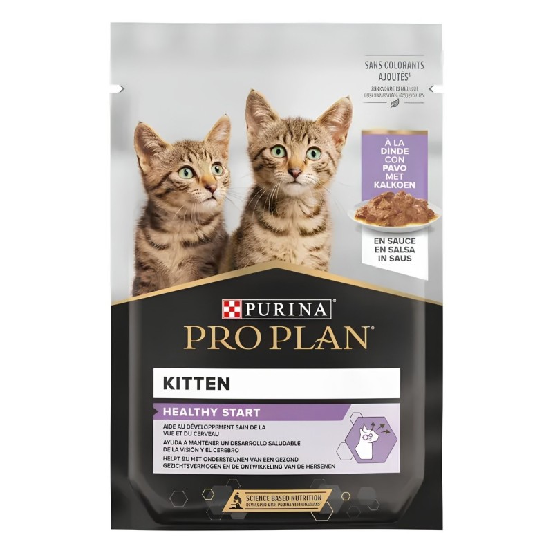 Purina Pro Plan Kitten Pavo en Salsa 85g | Alimento Húmedo para Gatitos