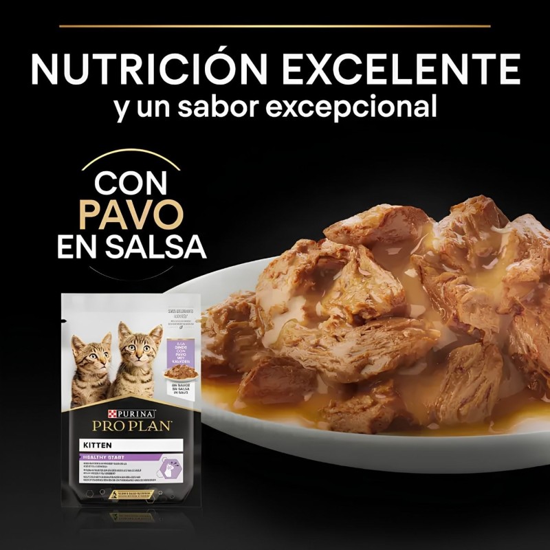 Purina Pro Plan Kitten Pavo en Salsa 85g | Alimento Húmedo para Gatitos