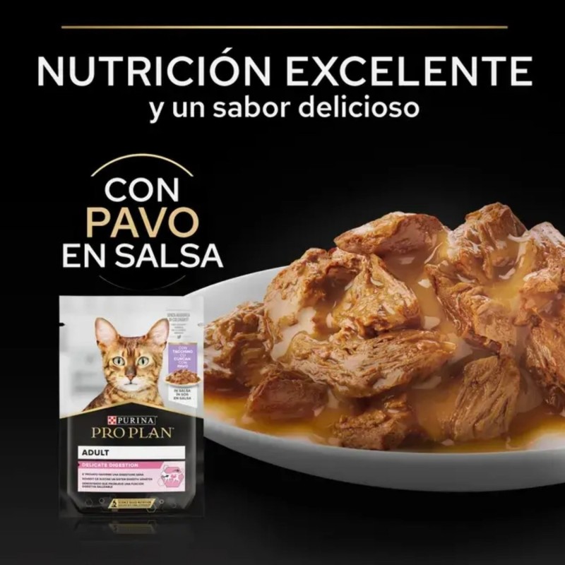 Purina Pro Plan Delicate Pavo en Salsa 85g | Alimento Gatos Digestión Sensible