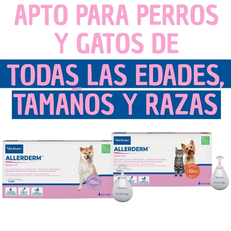 Virbac Allerderm Spot-On | Pipetas para la Piel de Perros y Gatos
