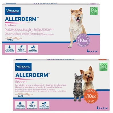 Virbac Allerderm Spot-On | Pipetas para la Piel de Perros y Gatos