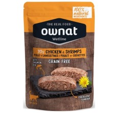 Caja 12x Sobres Ownat Wetline Gato Pollo y Camarones 85g | Sevilla
