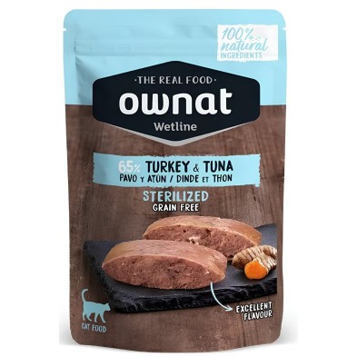 Caja 12x Sobres Ownat Wetline Gato Esterilizado Pavo y Atún | Sevilla