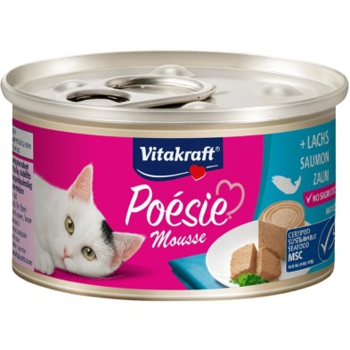 Vitakraft Poésie Mousse Salmón Gatos 85g | Packs 1 a 24 uds