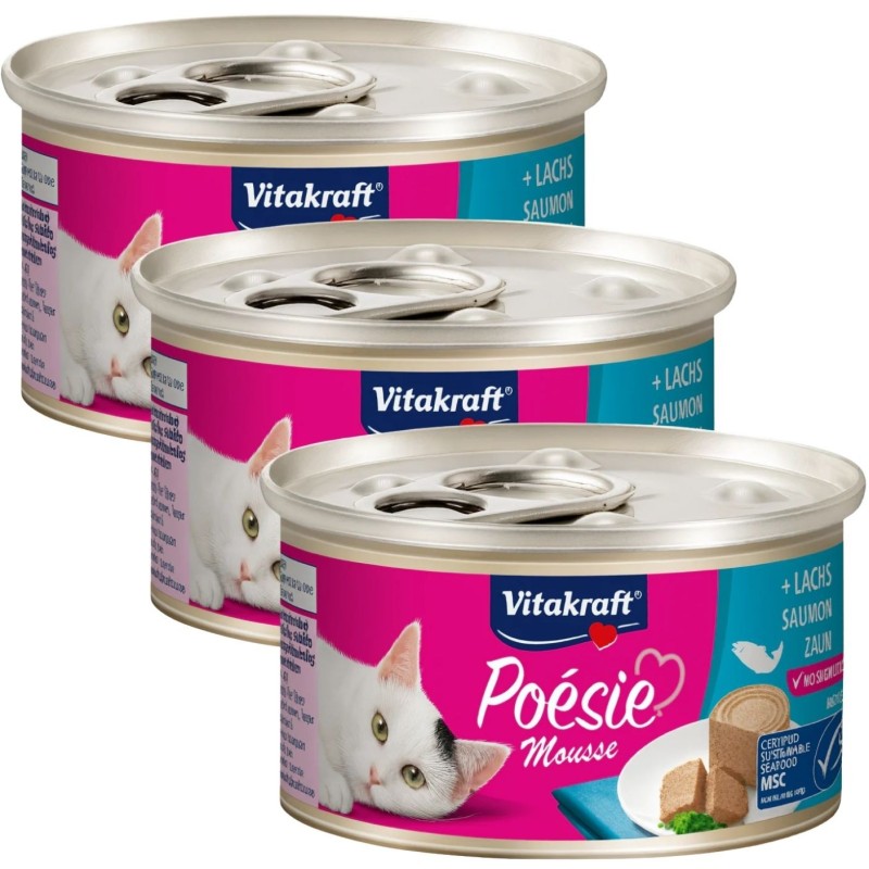 Vitakraft Poésie Mousse Salmón Gatos 85g | Packs 1 a 24 uds