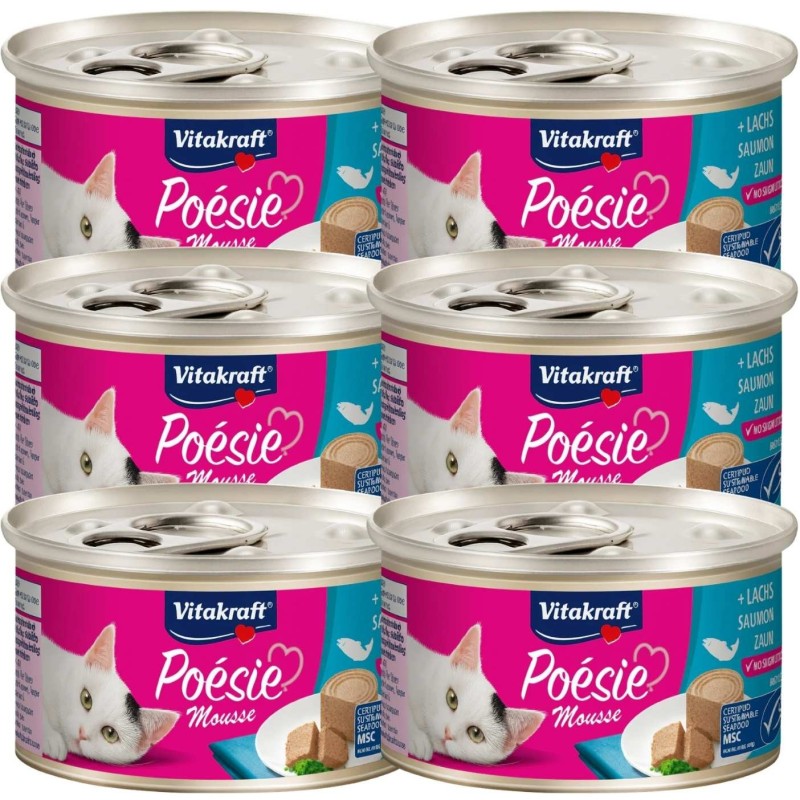 Vitakraft Poésie Mousse Salmón Gatos 85g | Packs 1 a 24 uds