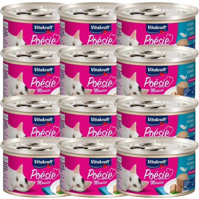 Vitakraft Poésie Mousse Salmón Gatos 85g | Packs 1 a 24 uds