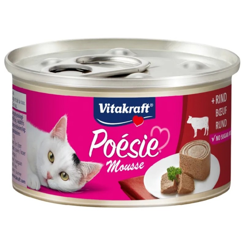 Vitakraft Poésie Mousse Ternera Gatos 85g | Packs 1 a 24 uds