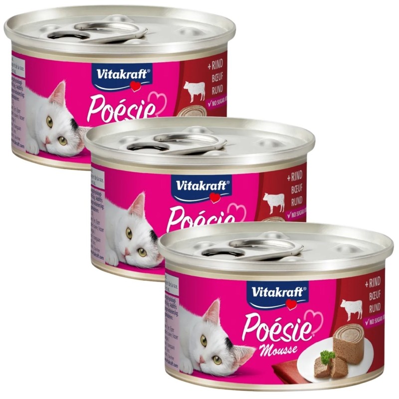 Vitakraft Poésie Mousse Ternera Gatos 85g | Packs 1 a 24 uds