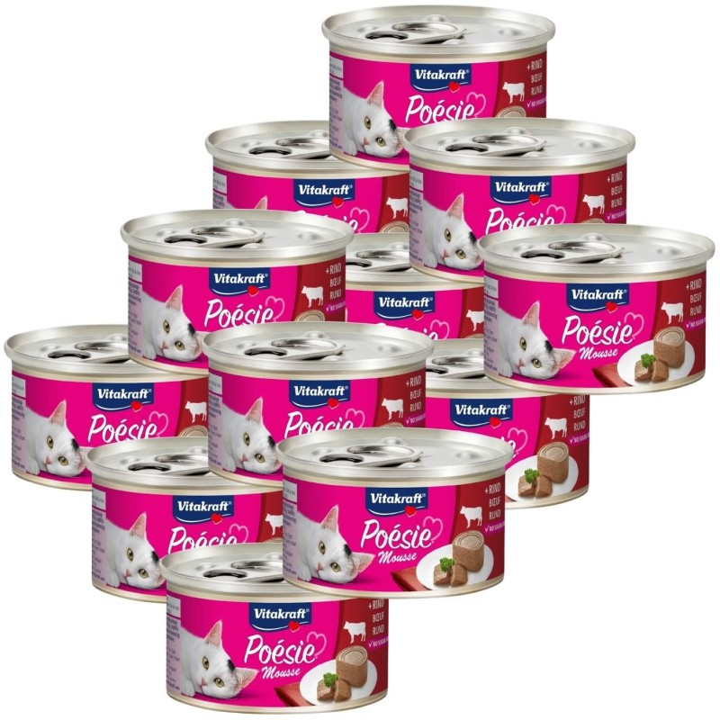 Vitakraft Poésie Mousse Ternera Gatos 85g | Packs 1 a 24 uds
