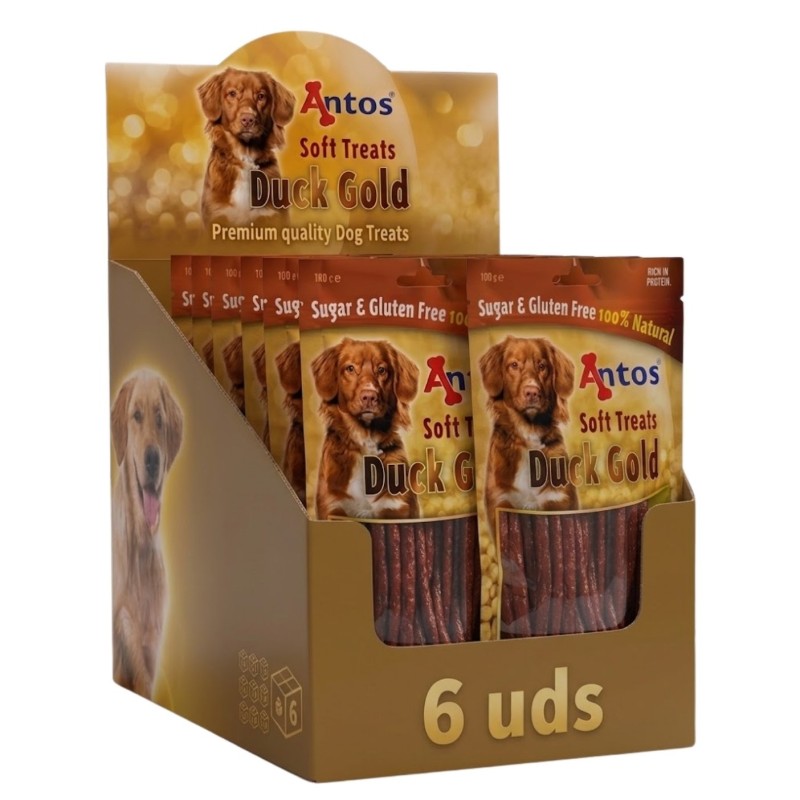 Antos Duck Gold Snacks de Pato para Perros | 100g y Packs de 1 a 24 uds