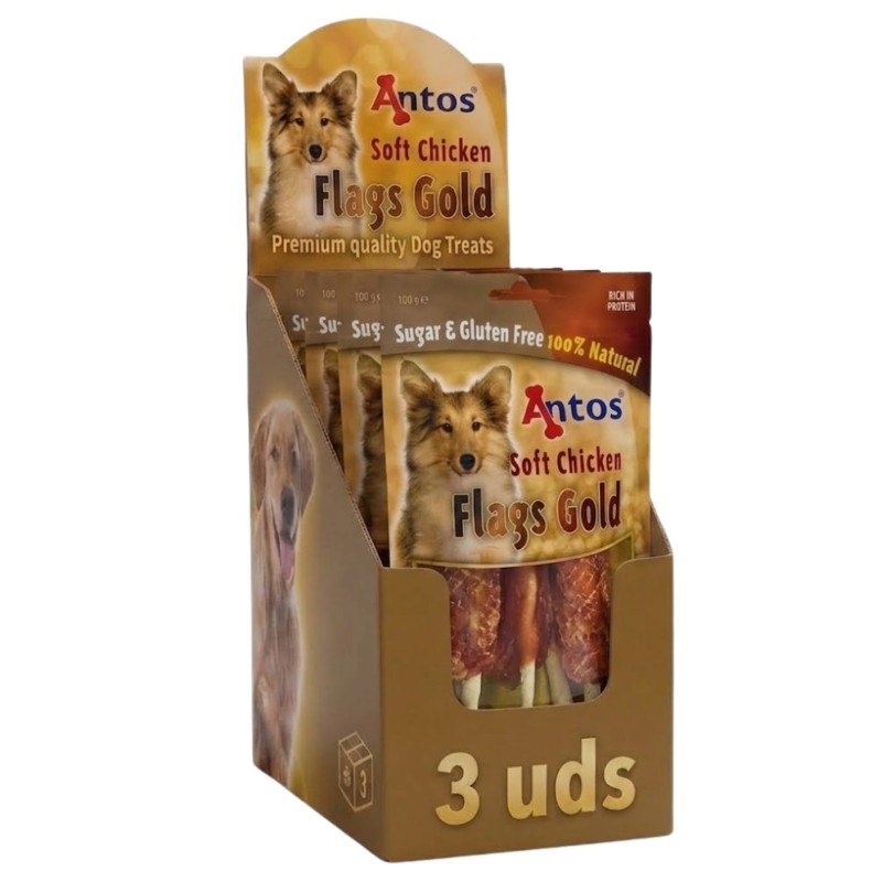 Snacks para Perros Antos Flags Gold 100g y 400g | Supienso