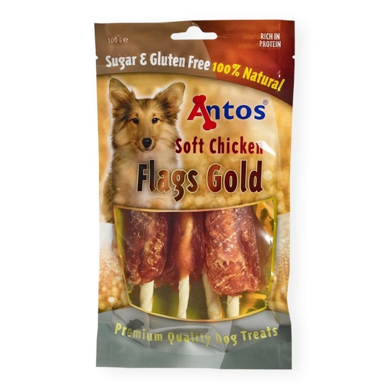 Snacks para Perros Antos Flags Gold 100g y 400g | Supienso