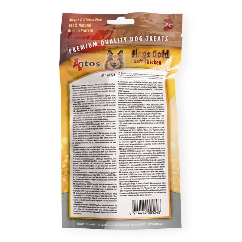 Snacks para Perros Antos Flags Gold 100g y 400g | Supienso