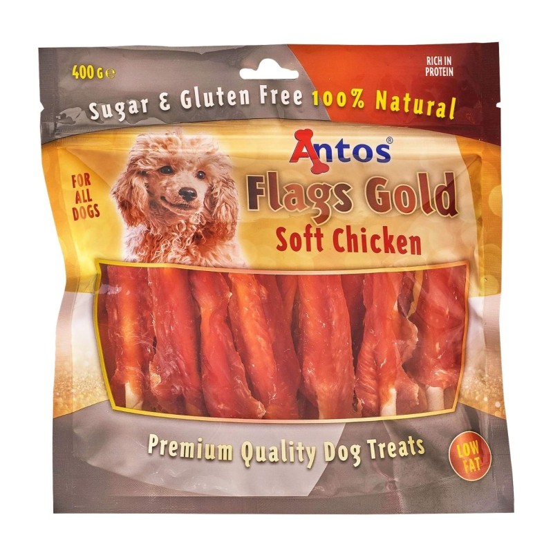 Snacks para Perros Antos Flags Gold 100g y 400g | Supienso
