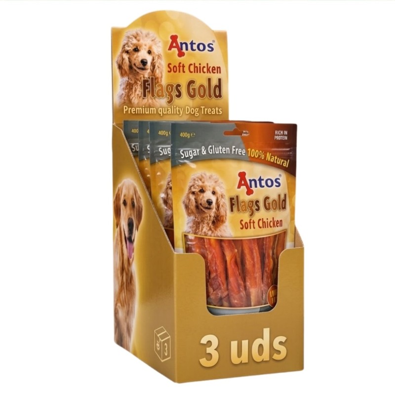 Snacks para Perros Antos Flags Gold 100g y 400g | Supienso