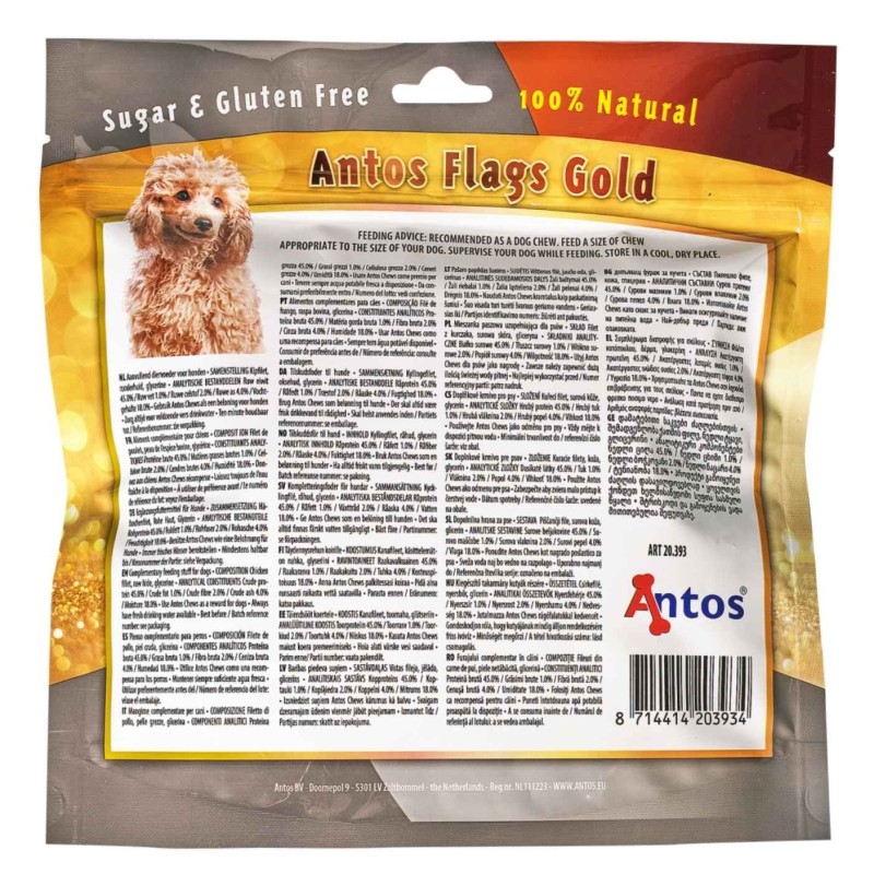 Snacks para Perros Antos Flags Gold 100g y 400g | Supienso
