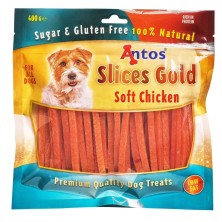 Antos Slices Gold Snacks en Tiras para Perros | 100g, 400g y Packs Ahorro