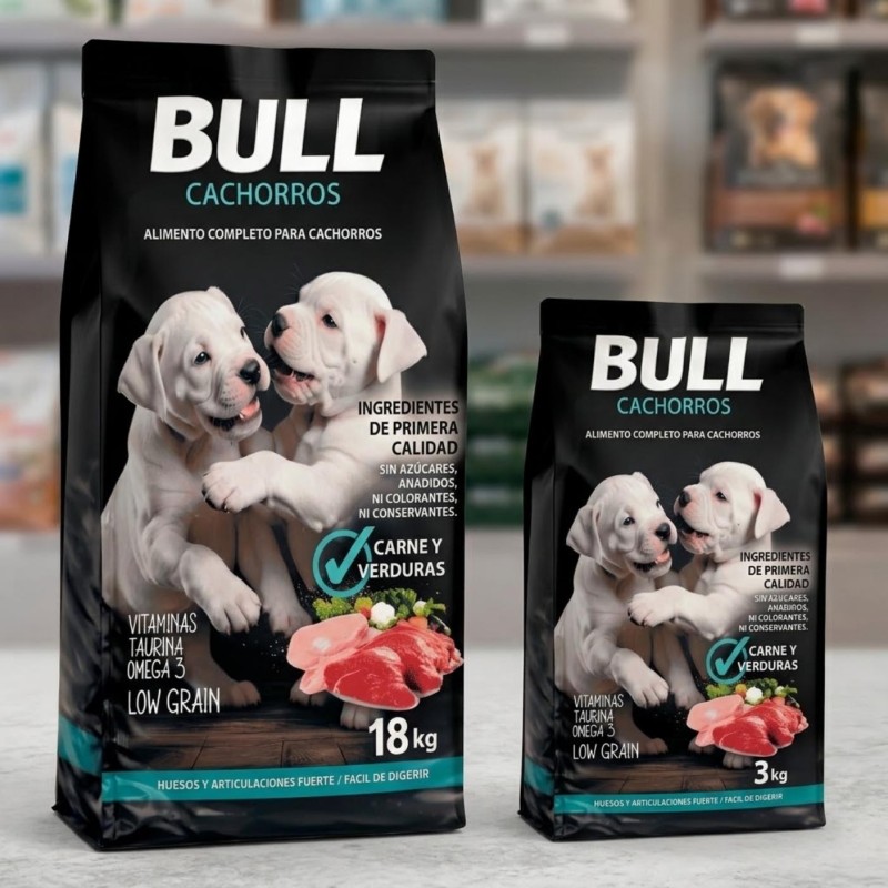 Pienso Bull Cachorros 18kg | Alimento para Perros en Crecimiento