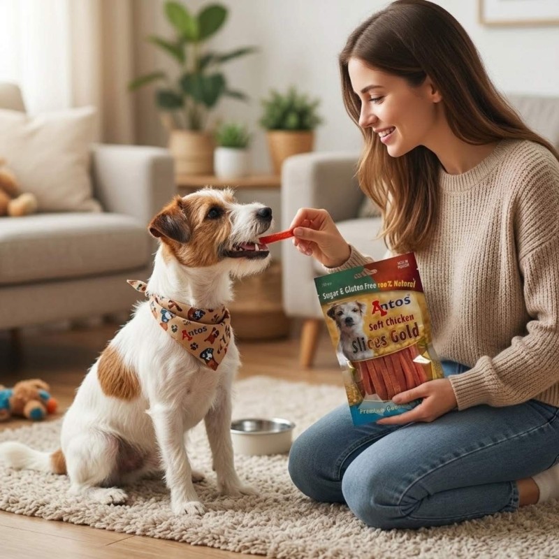 Antos Slices Gold Snacks en Tiras para Perros | 100g, 400g y Packs Ahorro
