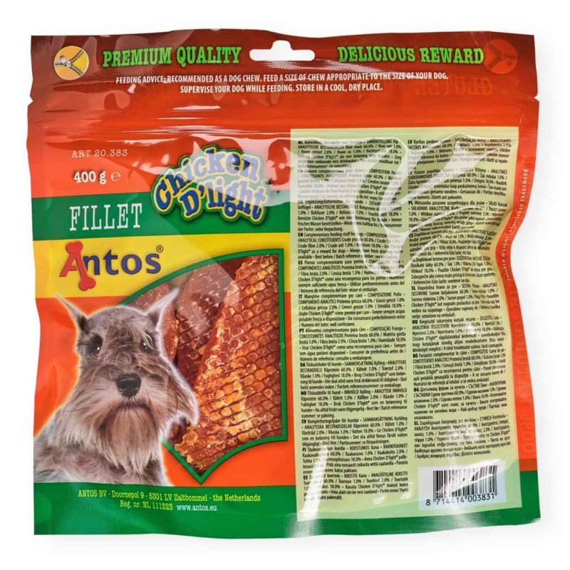 Chicken D'light Fillet Snacks de Pollo para Perros | 100g, 400g y Packs Ahorro